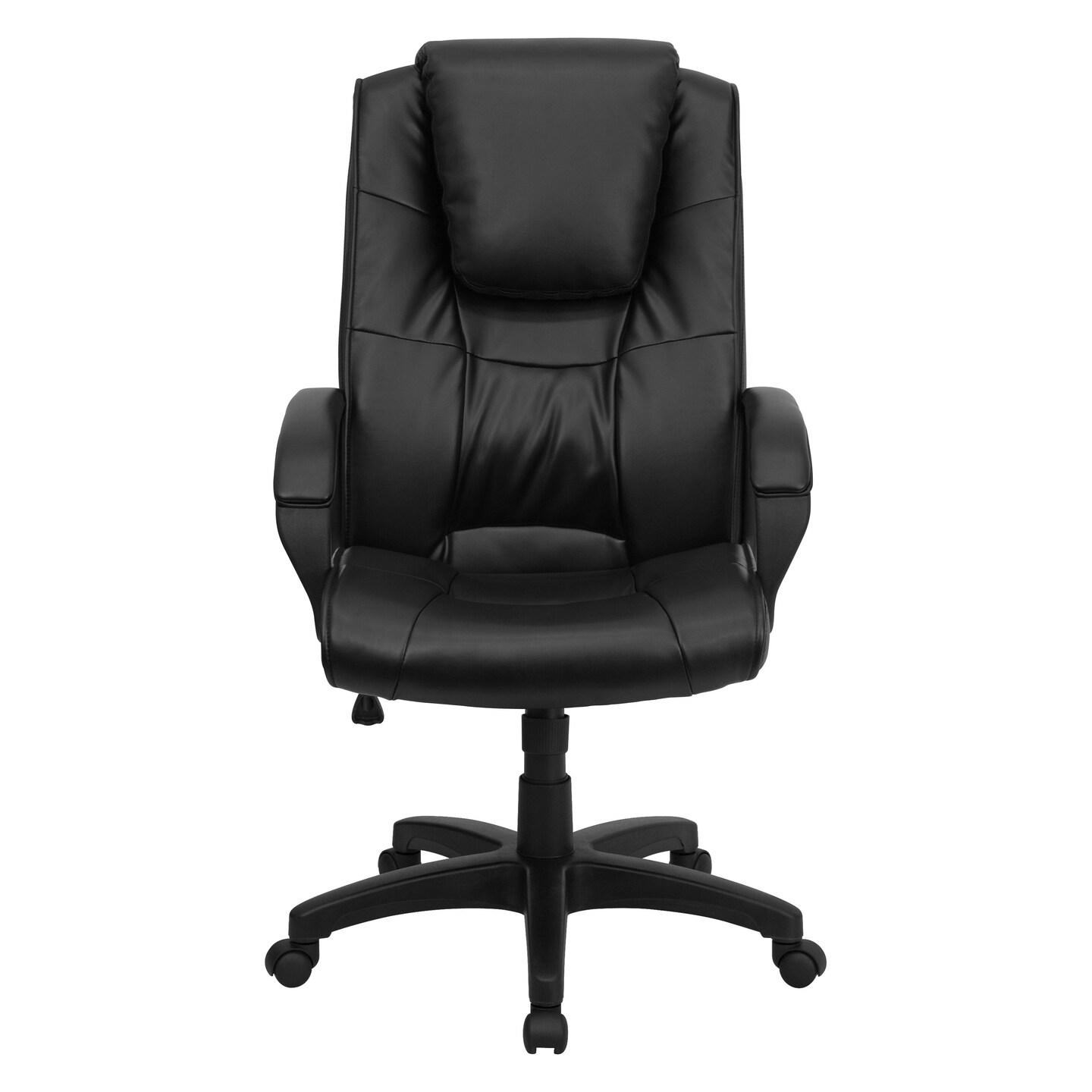 Emma and Oliver High Back Leather Executive Swivel Office Chair with Oversized Headrest and Arms