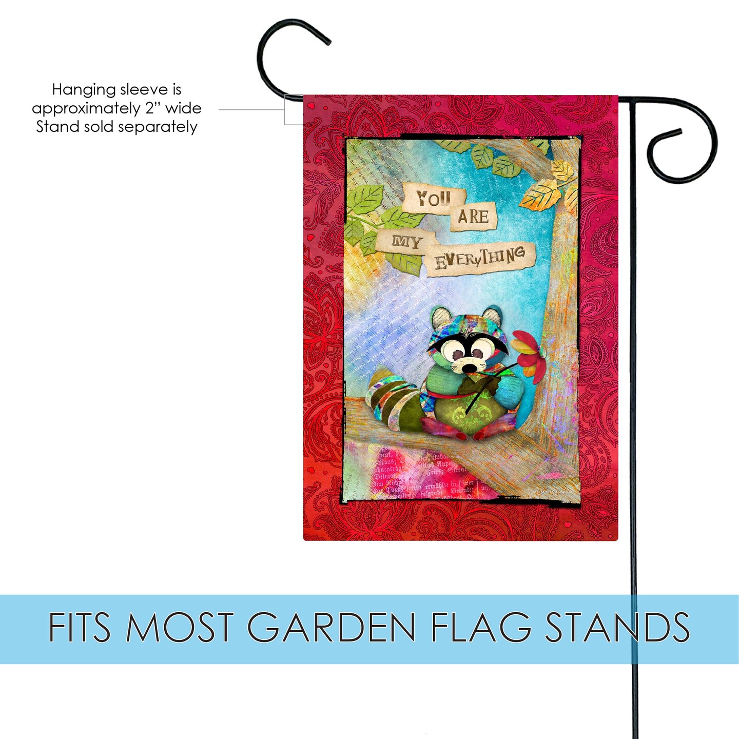 Sentimental Raccoon Decorative Raccoon Flag