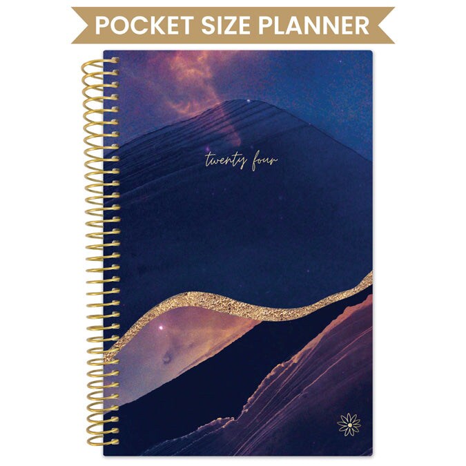 bloom daily planners 2024 Soft Cover Planner, 4&#x22; x 6&#x22;, Midnight Mountains