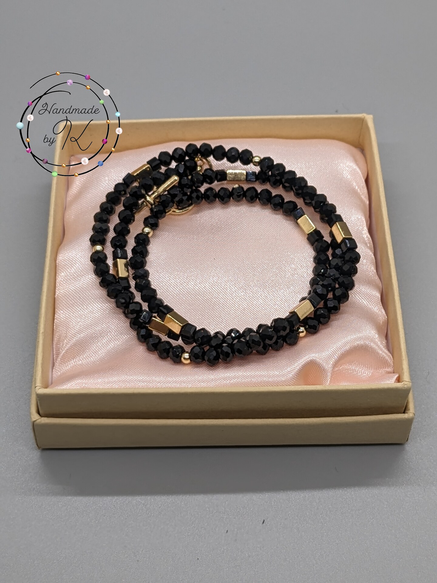 Black and Gold Wrap Bracelets for Women