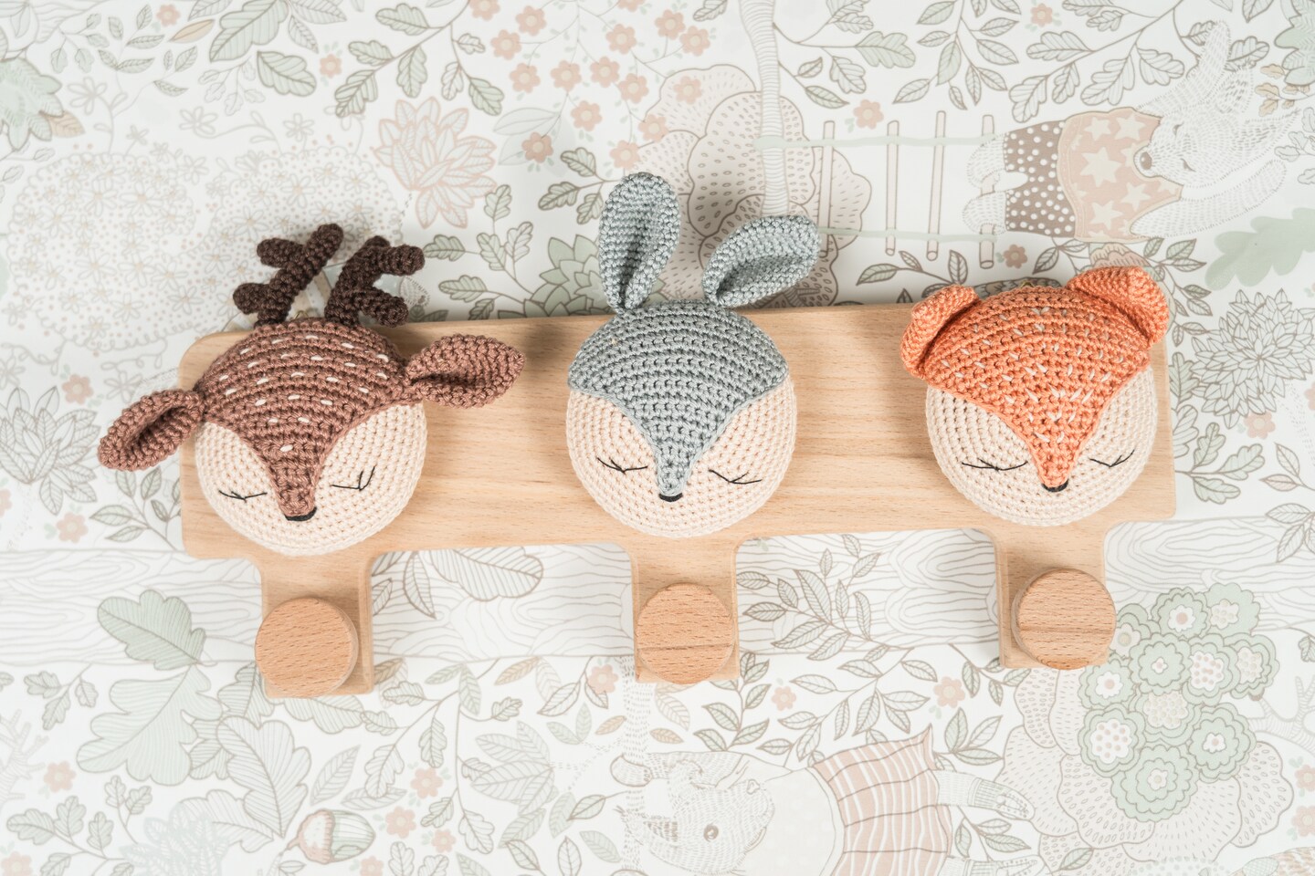 Personalization Crochet Fox Plush, Woodland Nursery Decor, Baby