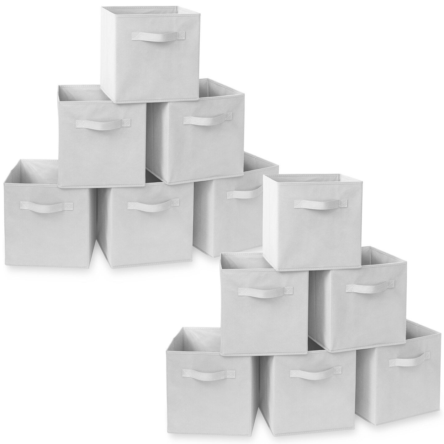 Casafield Set of 12 Collapsible Fabric Cube Storage Bins - Foldable Cloth Baskets for Shelves, Cubby Organizers & More