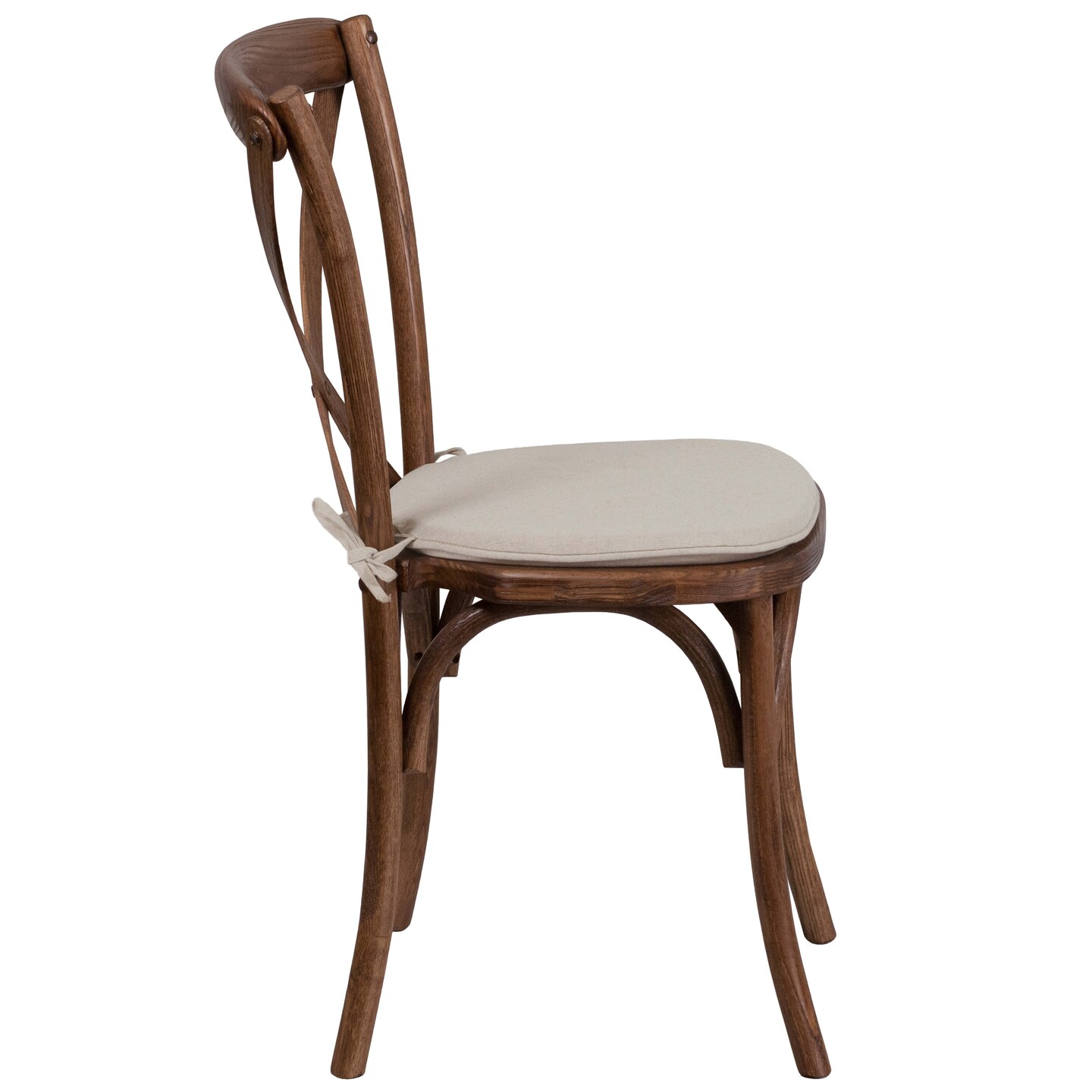 Merrick Lane Davisburg Stackable Wooden Cross Back Bistro Dining Chair with Cushion