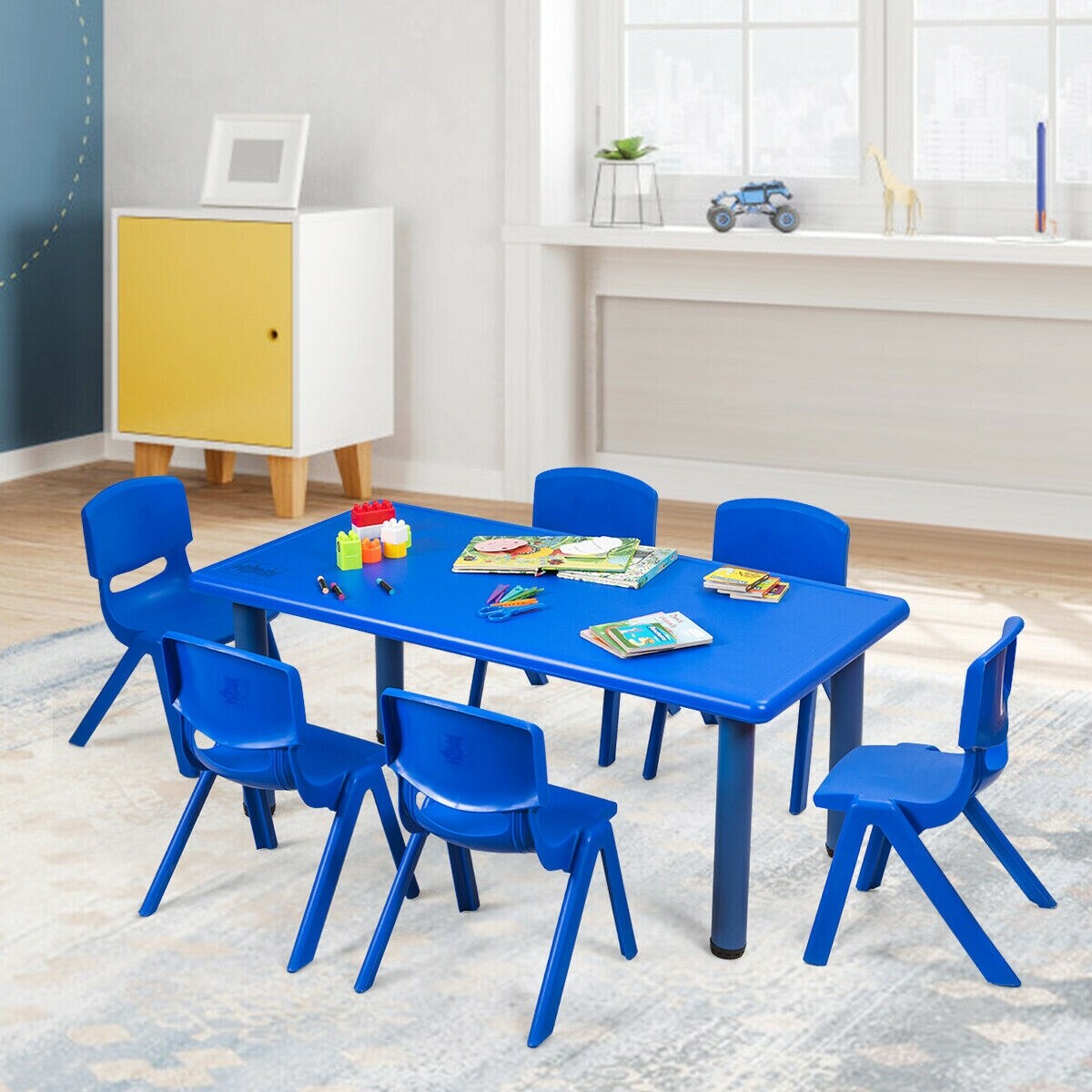 6-Pack Kids Plastic Stackable Classroom Chairs with Ergonomic Backrest Suitable for Various Occasions