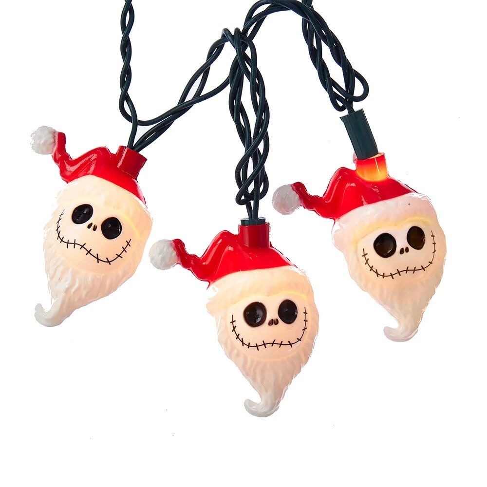 KSA 10-Count White and Red Disney Nightmare Before Christmas Light Set, 2.5ft Green Wire