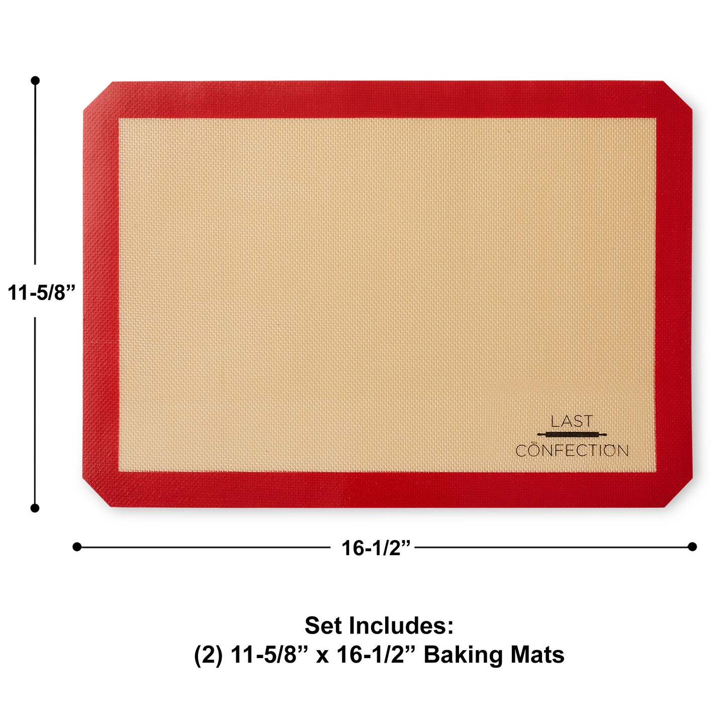 Last Confection Silicone Baking Mat - Non-Stick Professional Food Safe Tray Pan Liners