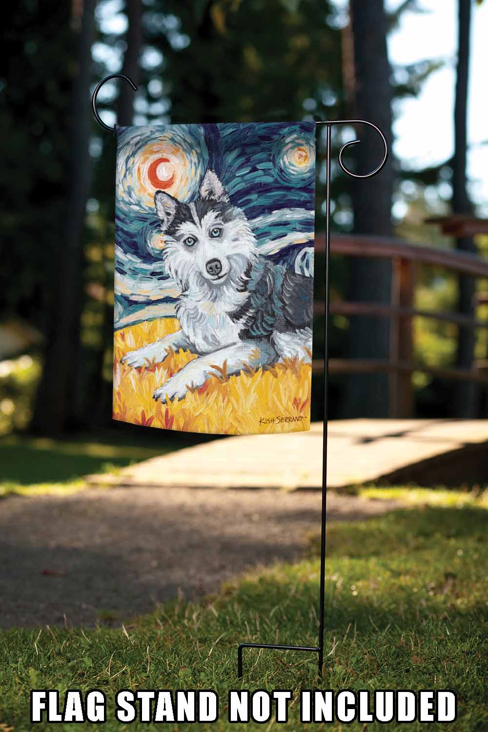 Van Growl-Siberian Husky Decorative Dog Flag