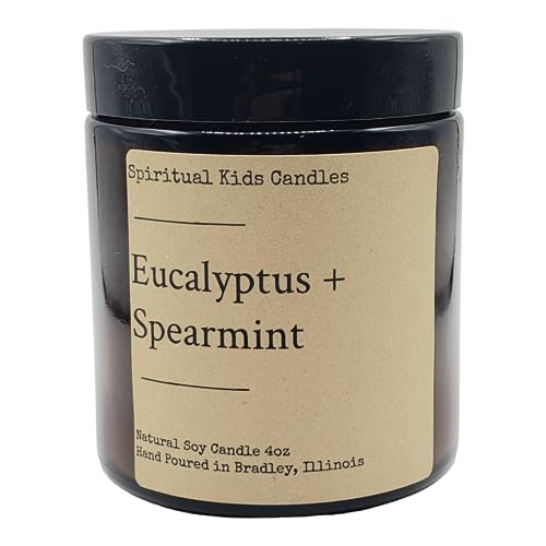 Eucalyptus &#x26; Spearmint Soy Candle 4oz Hand Poured with All Natural Soy wax and Fragrant/Essential Oils! | Herbal Candle