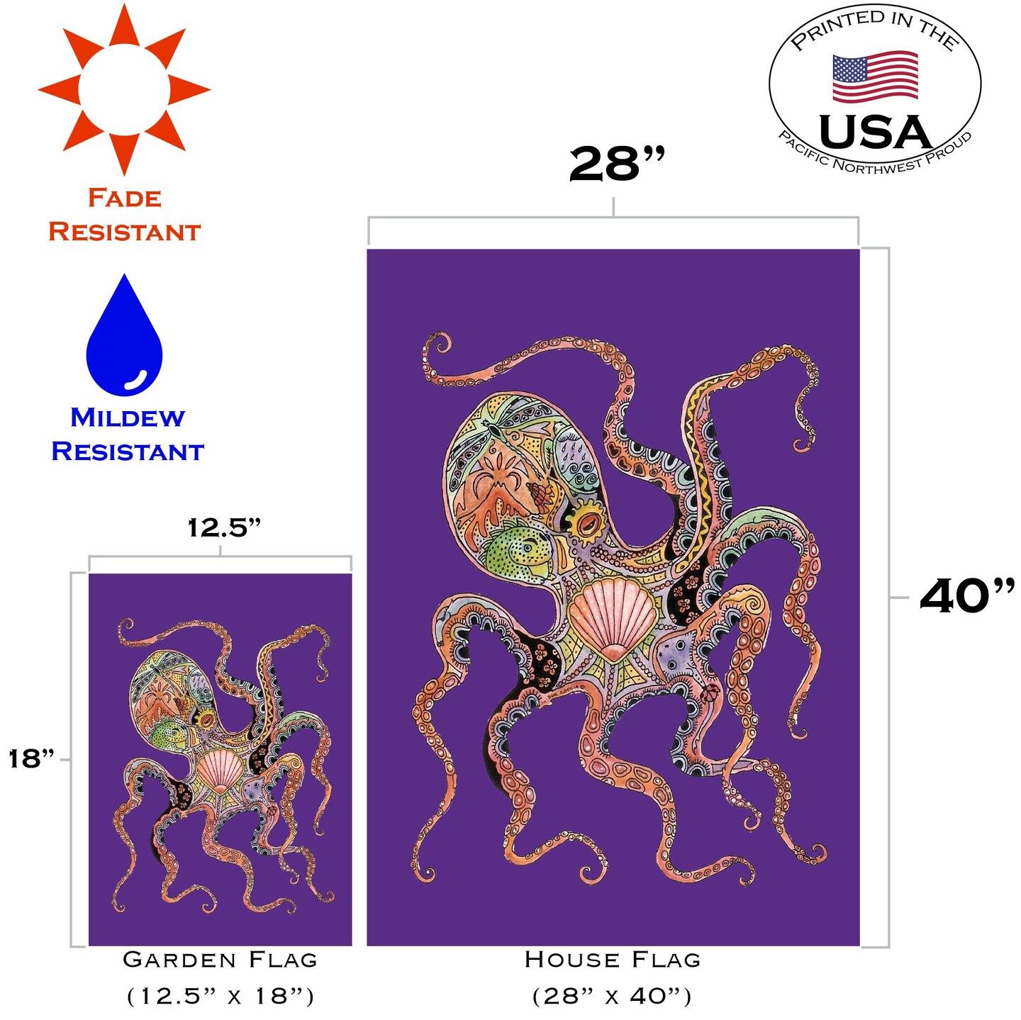 Animal Spirits- Octopus Decorative Octopus Flag