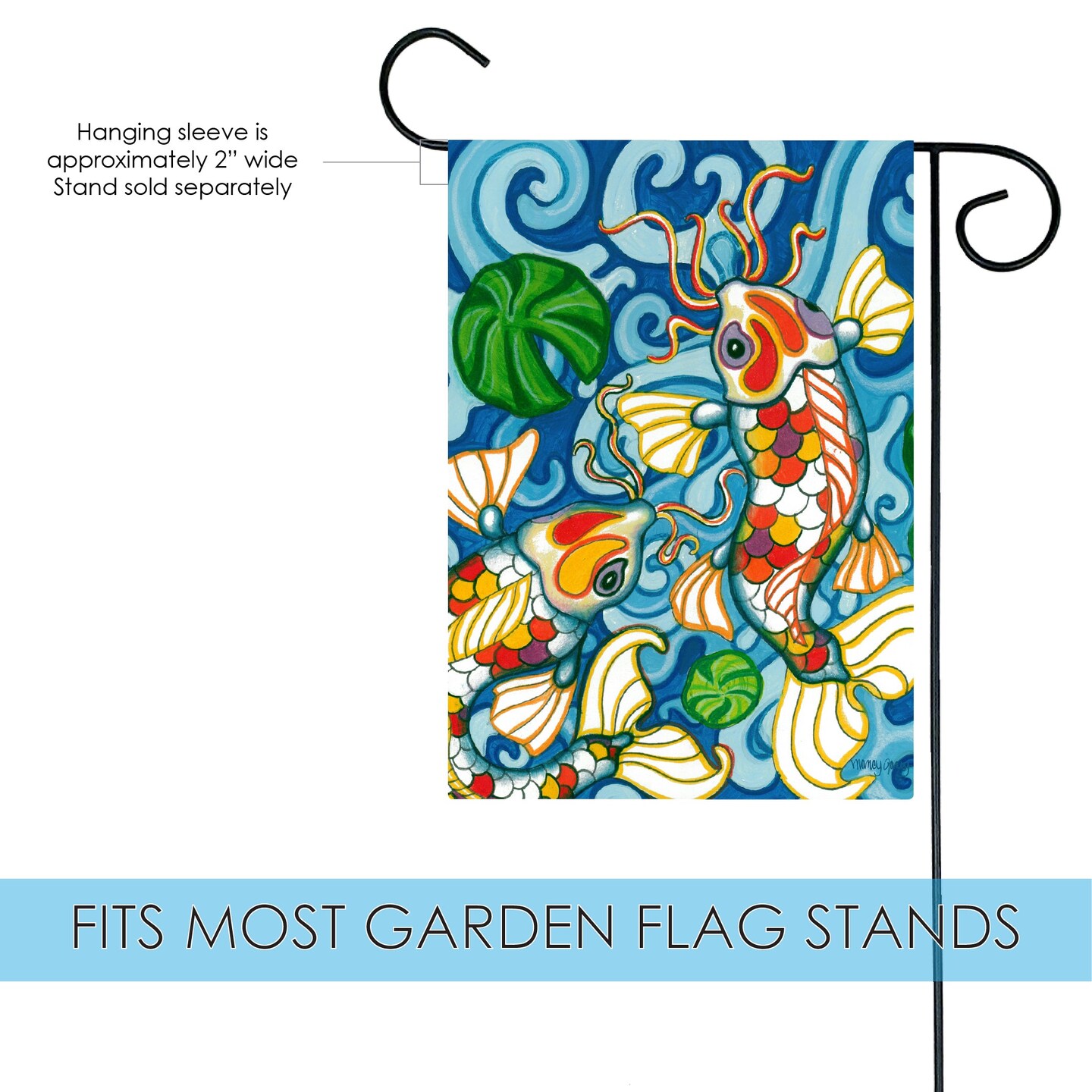 Coy Koi Decorative Fish Flag