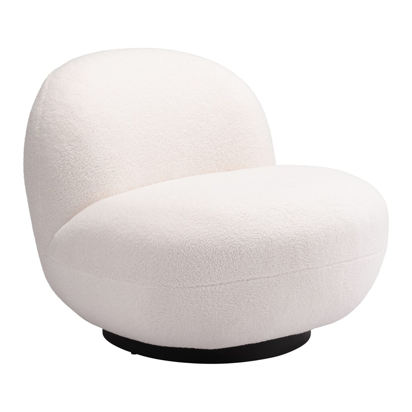 Modern Home 31.5" White Boho Style Upholstered Swivel Accent Chair