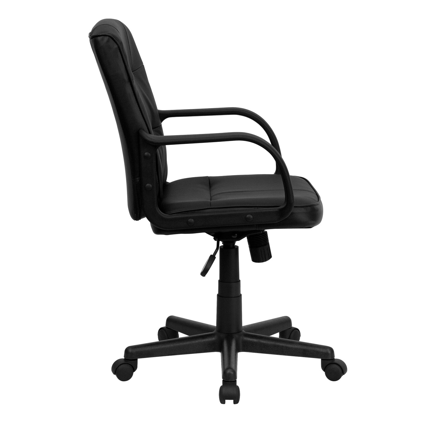 Emma and Oliver Mid-Back Leather Swivel Task Office Chair with Arms