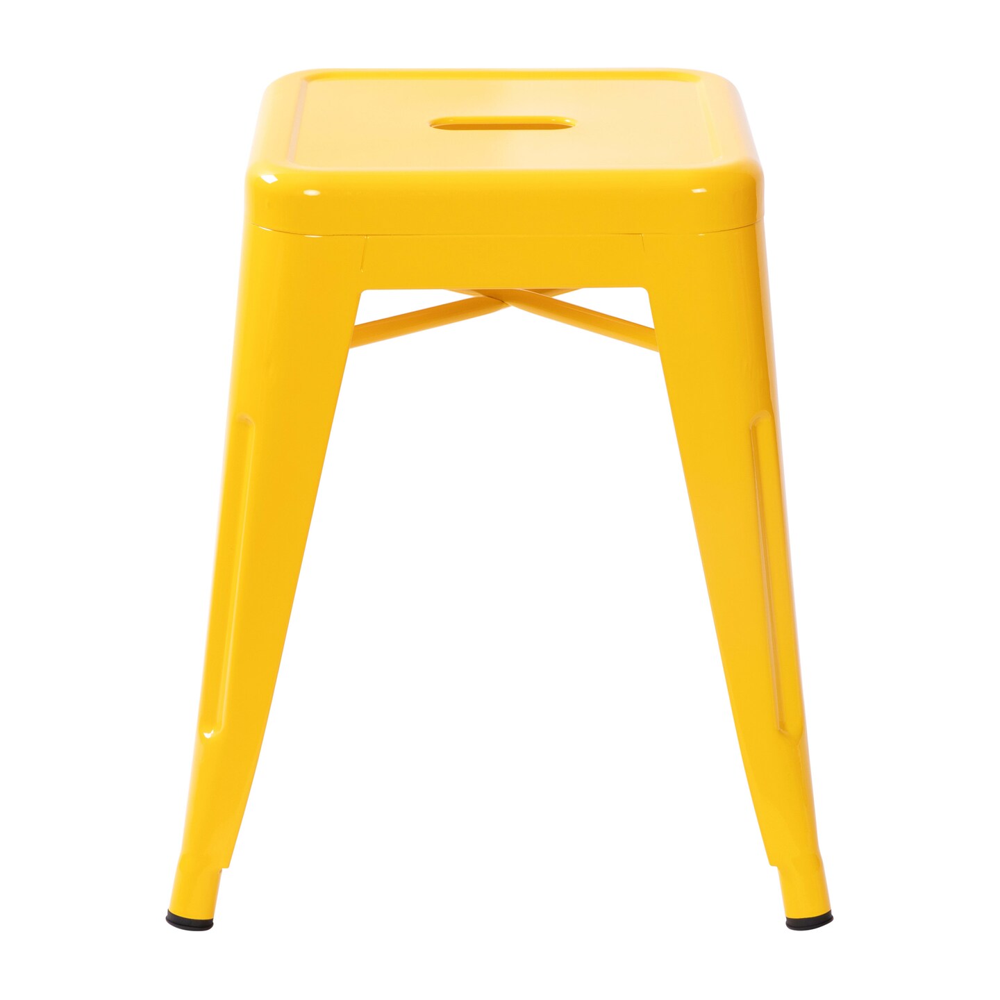 Emma and Oliver 18 Inch Table Height Indoor Stackable Metal Dining Stool-Set of 4