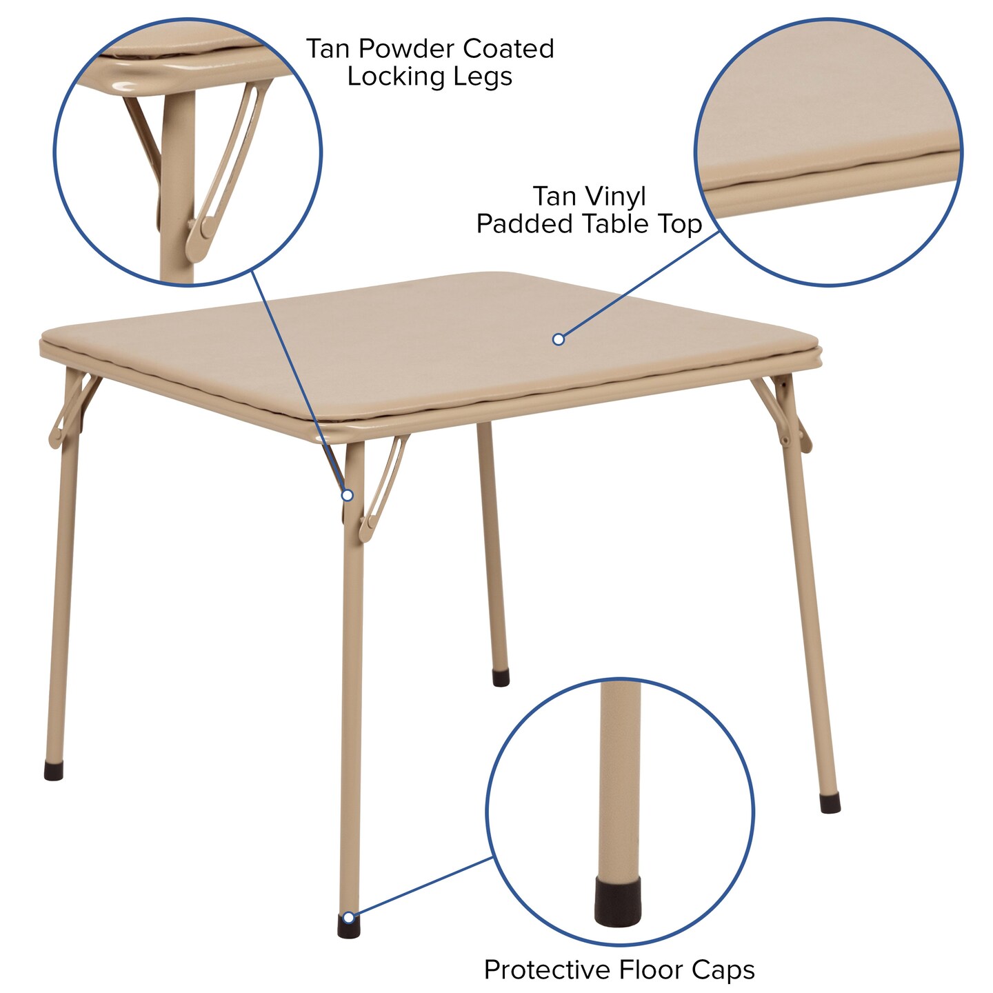 Emma and Oliver Kids 3 Piece Folding Table and Chair Set - Kids Activity Table Set