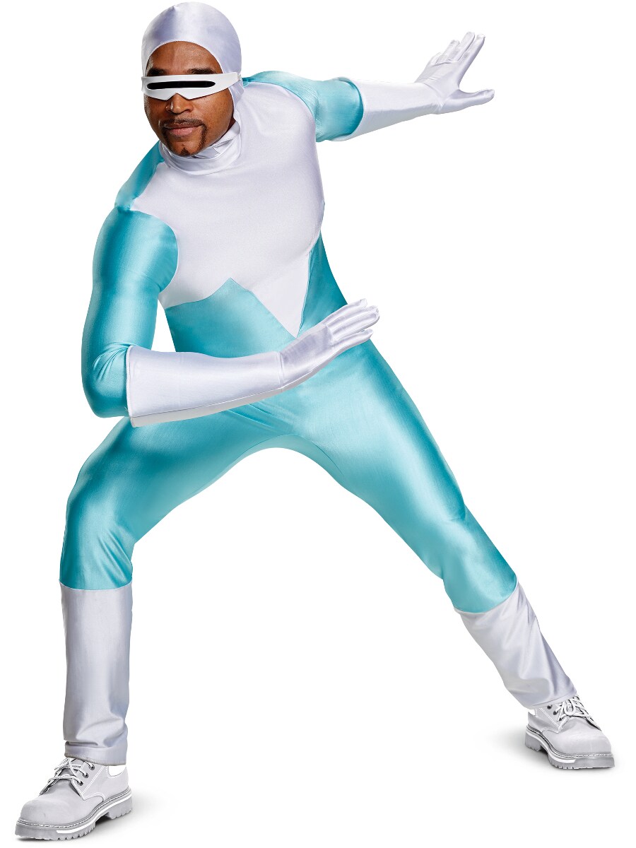 Mens The Incredibles Frozone Super Suit Deluxe Costume