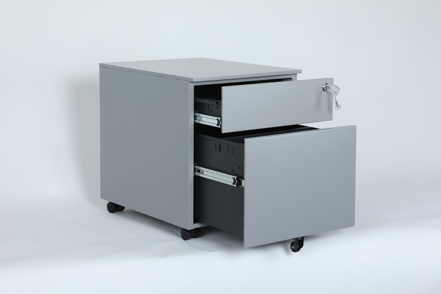 2 Drawer Mobile File Cabinet with Lock Metal Filing Cabinet for Legal File and Documents