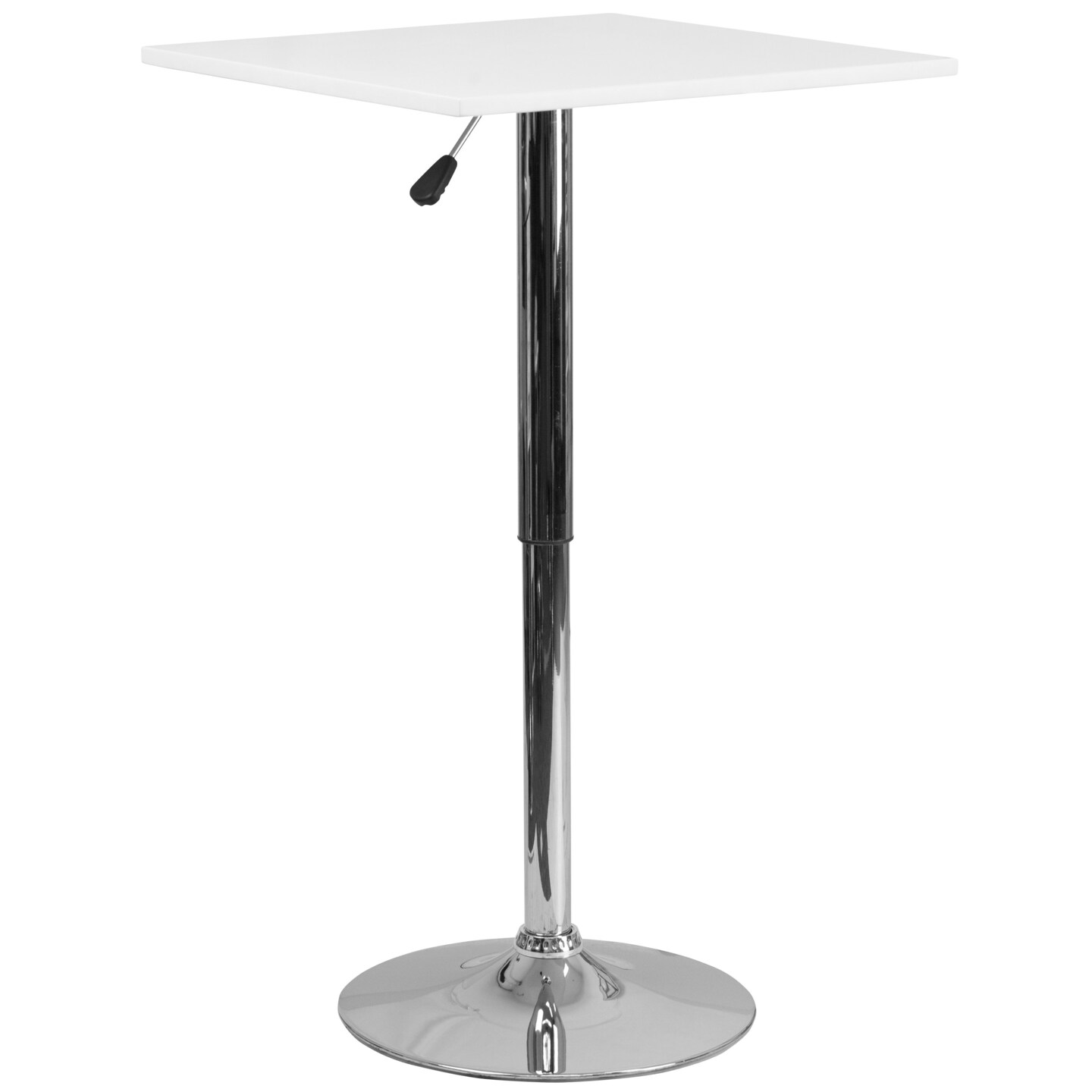 Emma and Oliver 23.75'' Square Adjustable Height Wood Swivel Top Table (Adjustable Range 33'' - 40.5'')