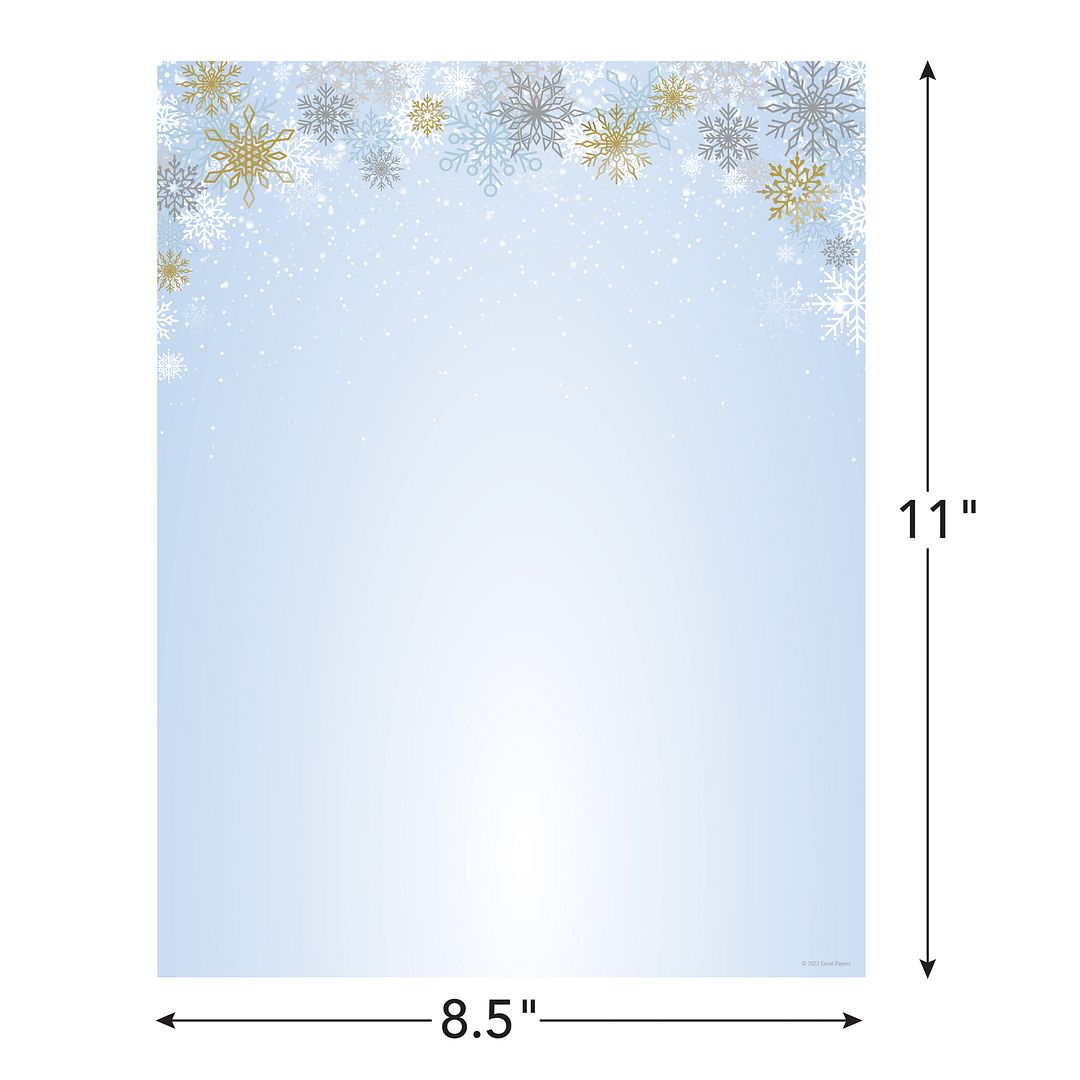 Great Papers! Foil Snowy Day Letterhead, for Invitations, Announcements and Personal Messages, Printer Friendly 8.5" x 11", 25 Pack (2023049)