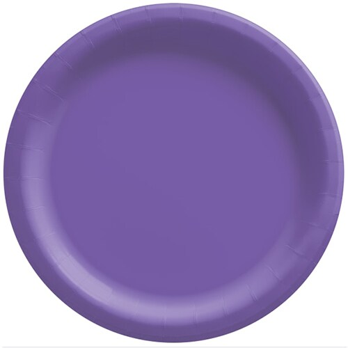 10&#x22; New Purple Round Paper Plates