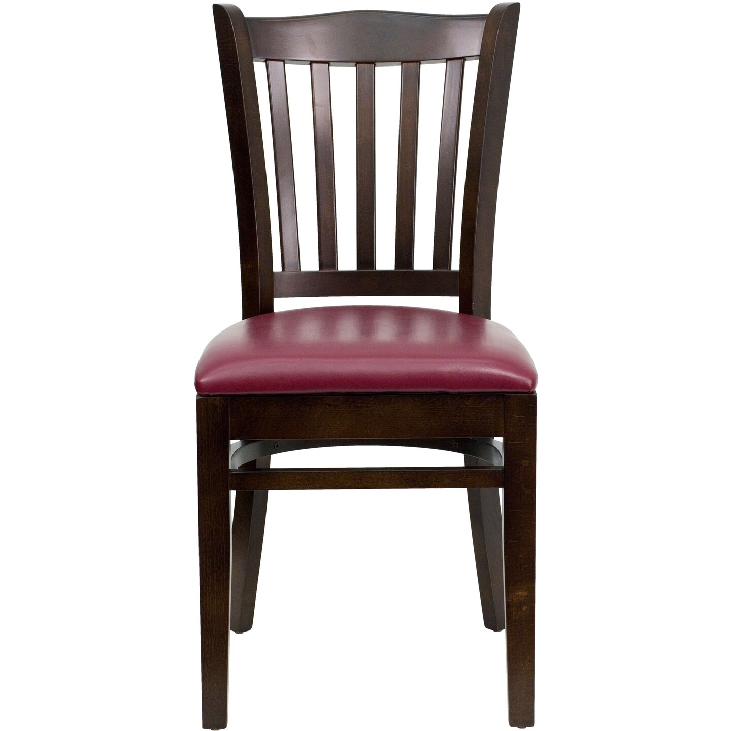 Emma and Oliver 2 Pack Vertical Slat Back Wooden Restaurant Chair
