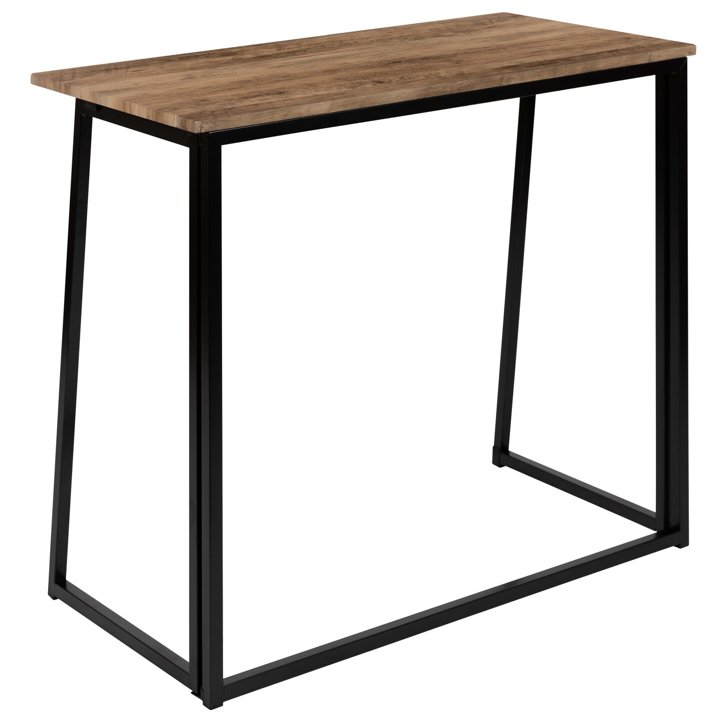 Merrick Lane Oakdale Folding Computer Desk with Wood Grain Finish Top and Folding Metal Legs
