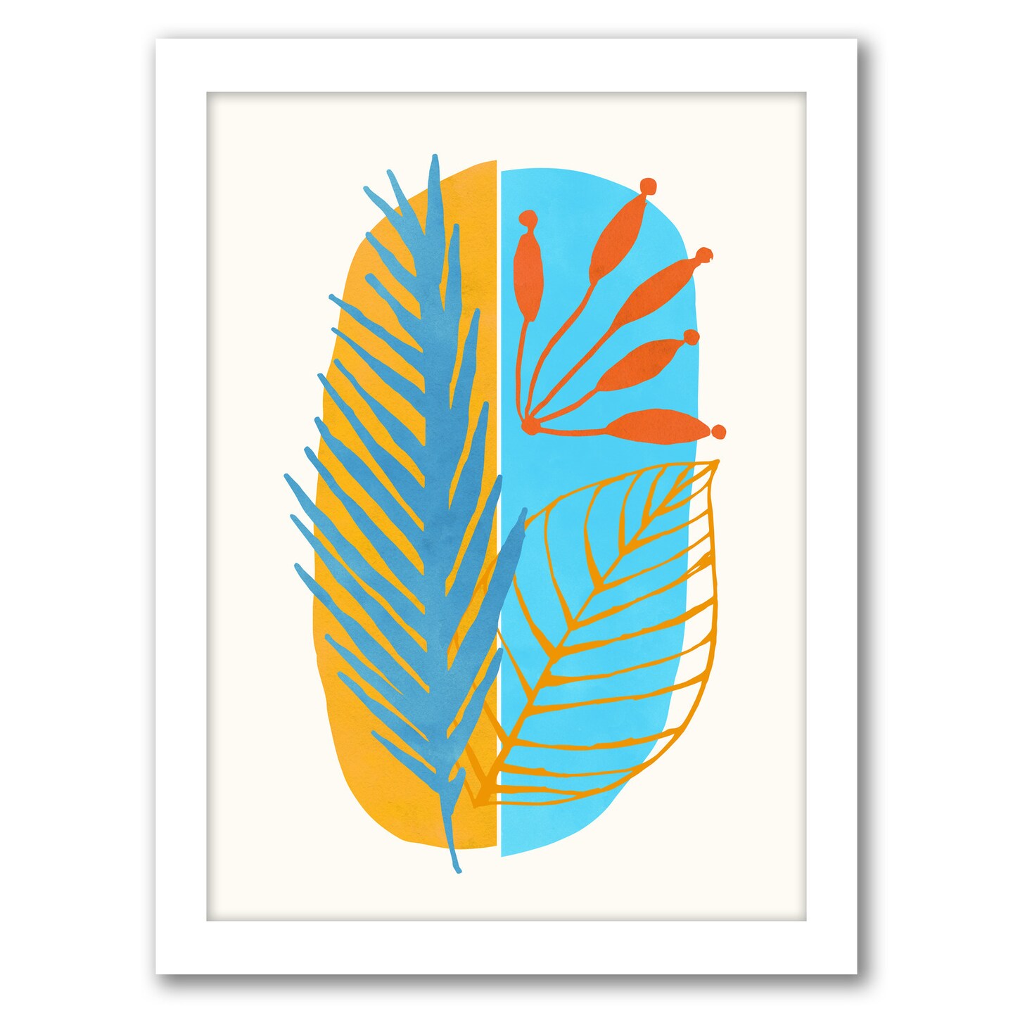 Beach Flora Abstract by Modern Tropical Frame  - Americanflat