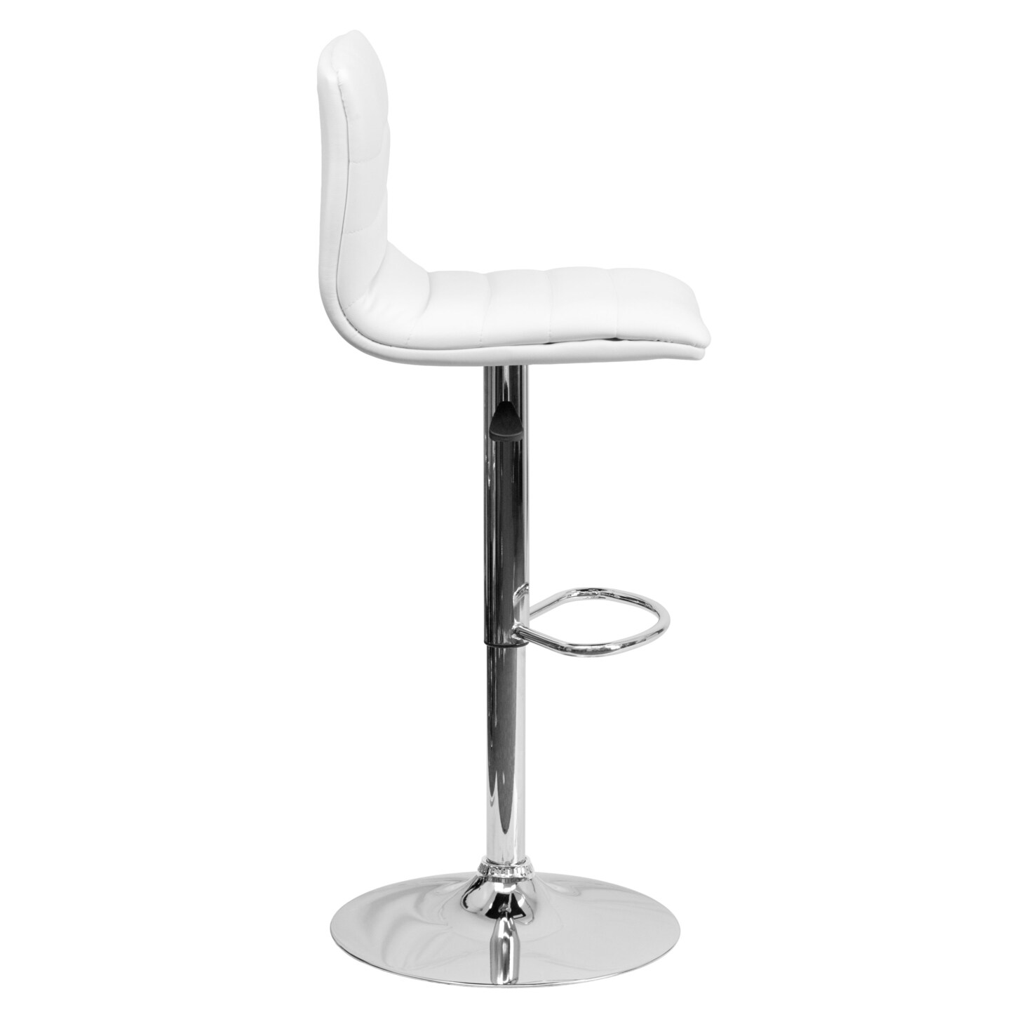 Emma and Oliver Modern Vinyl Adjustable Height Barstool with Horizontal Stitch Back, Set of 2