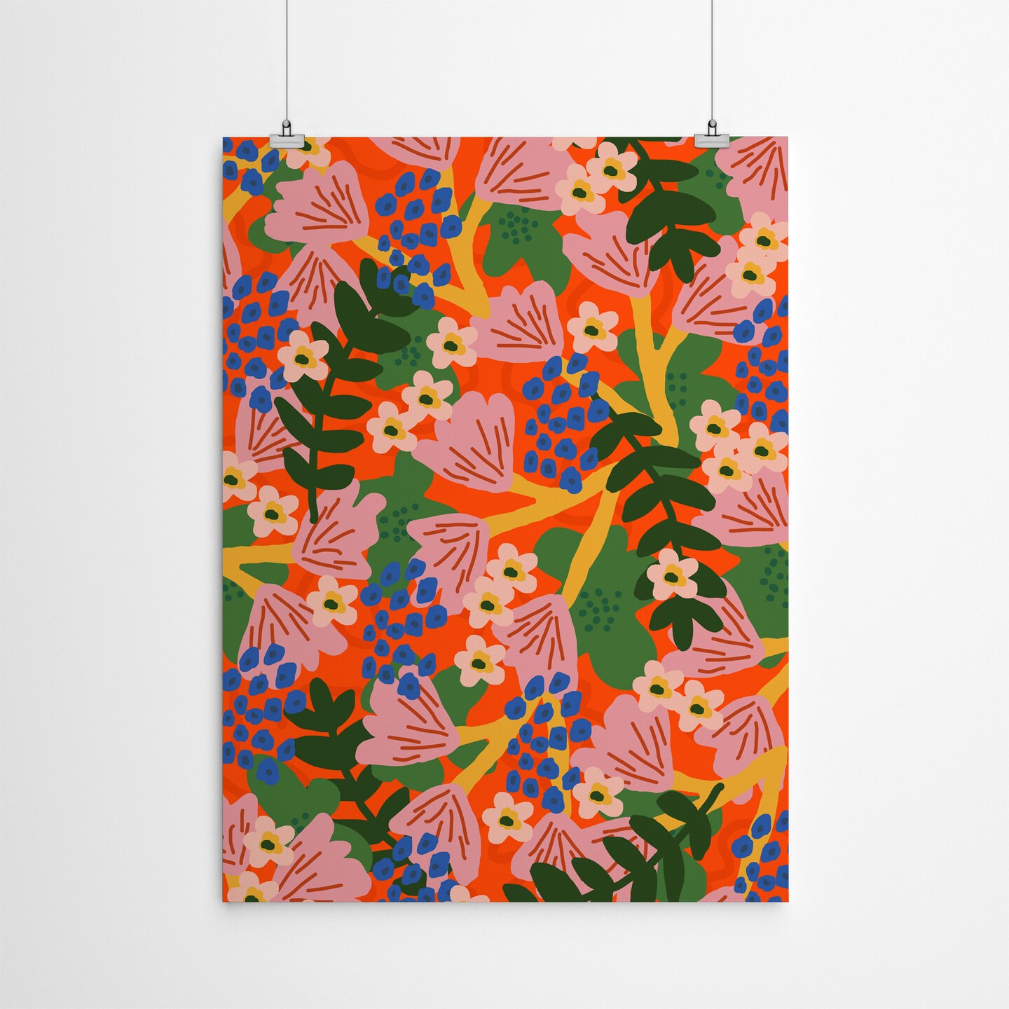 Orange Floral by Studio Grand-Pere  Poster Art Print - Americanflat