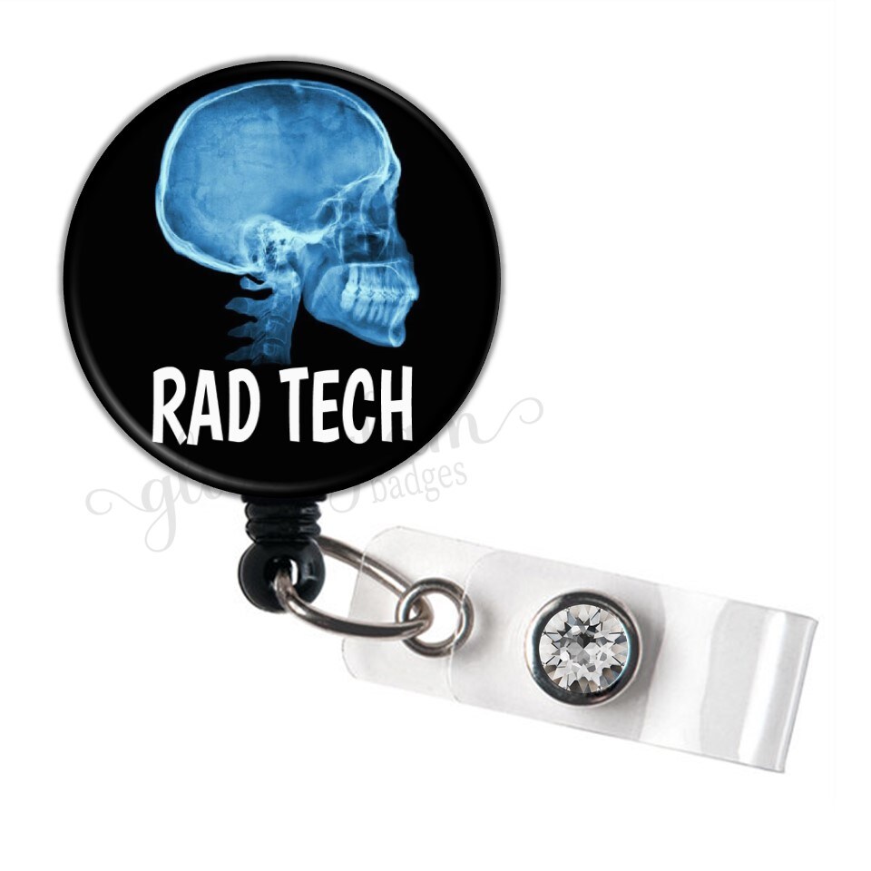 Radiologist Badge Reel - X-Ray Badge Reel - Rad Tech Retractable