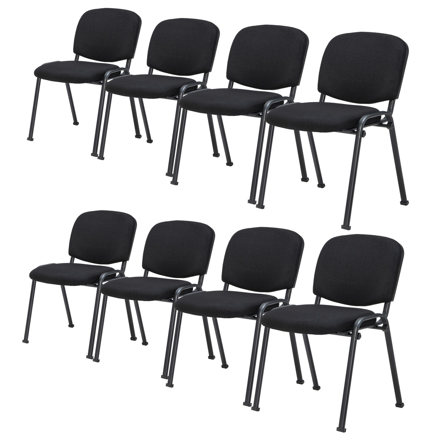 Office Chair with Metal Frame and Padded Cushions for Conference Room-Set of 5
