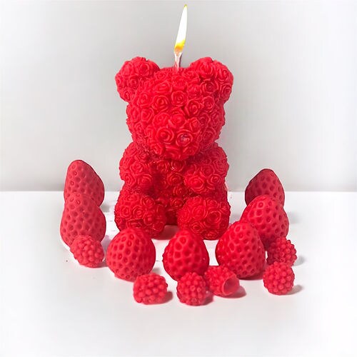 Rose Bear Candle