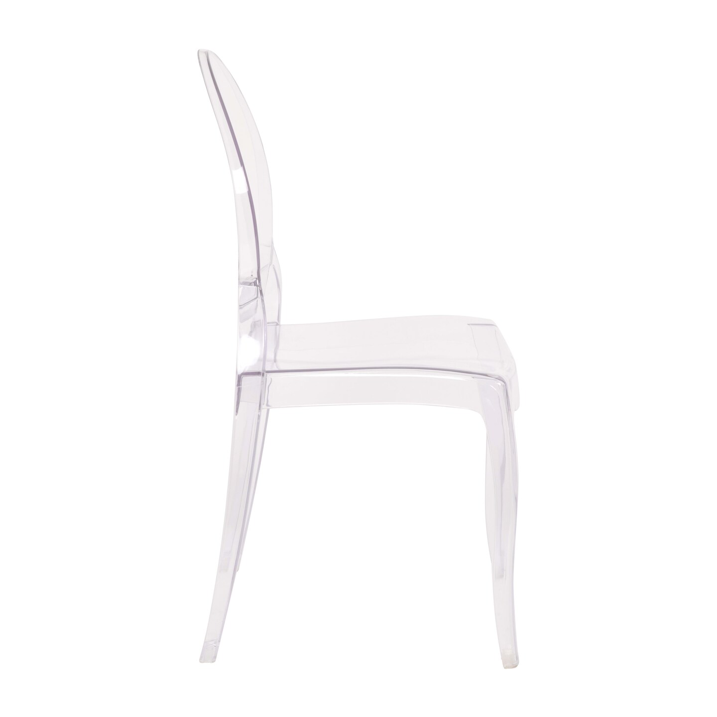 Emma and Oliver Multifunctional Polycarbonate Resin Stacking Accent Chair with Extra Wide Seat for Vanity, Dining Room, Bedroom, Outdoor Events & More