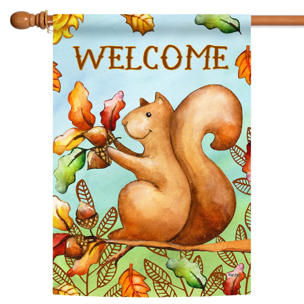 Squirrel Handcrafted fashion Applique Flag