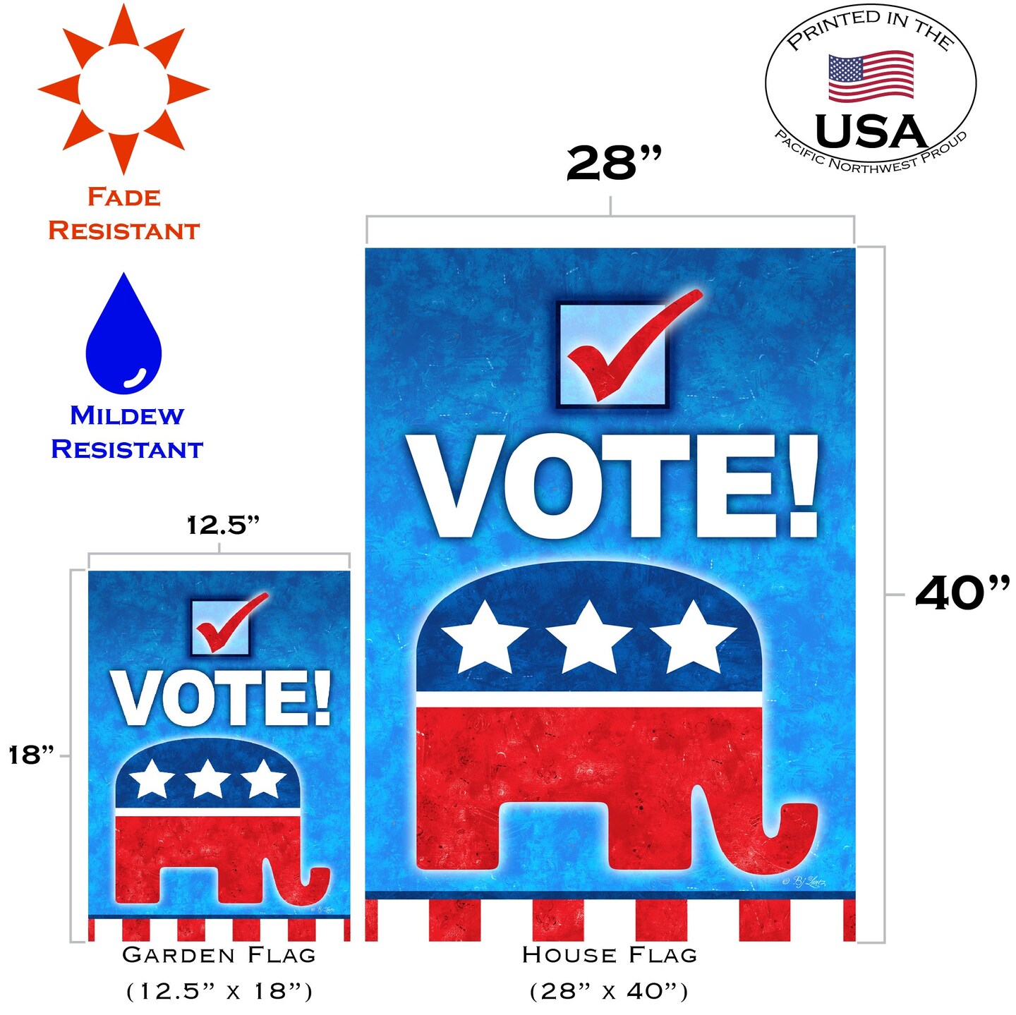 Vote Republican Decorative Republican Flag
