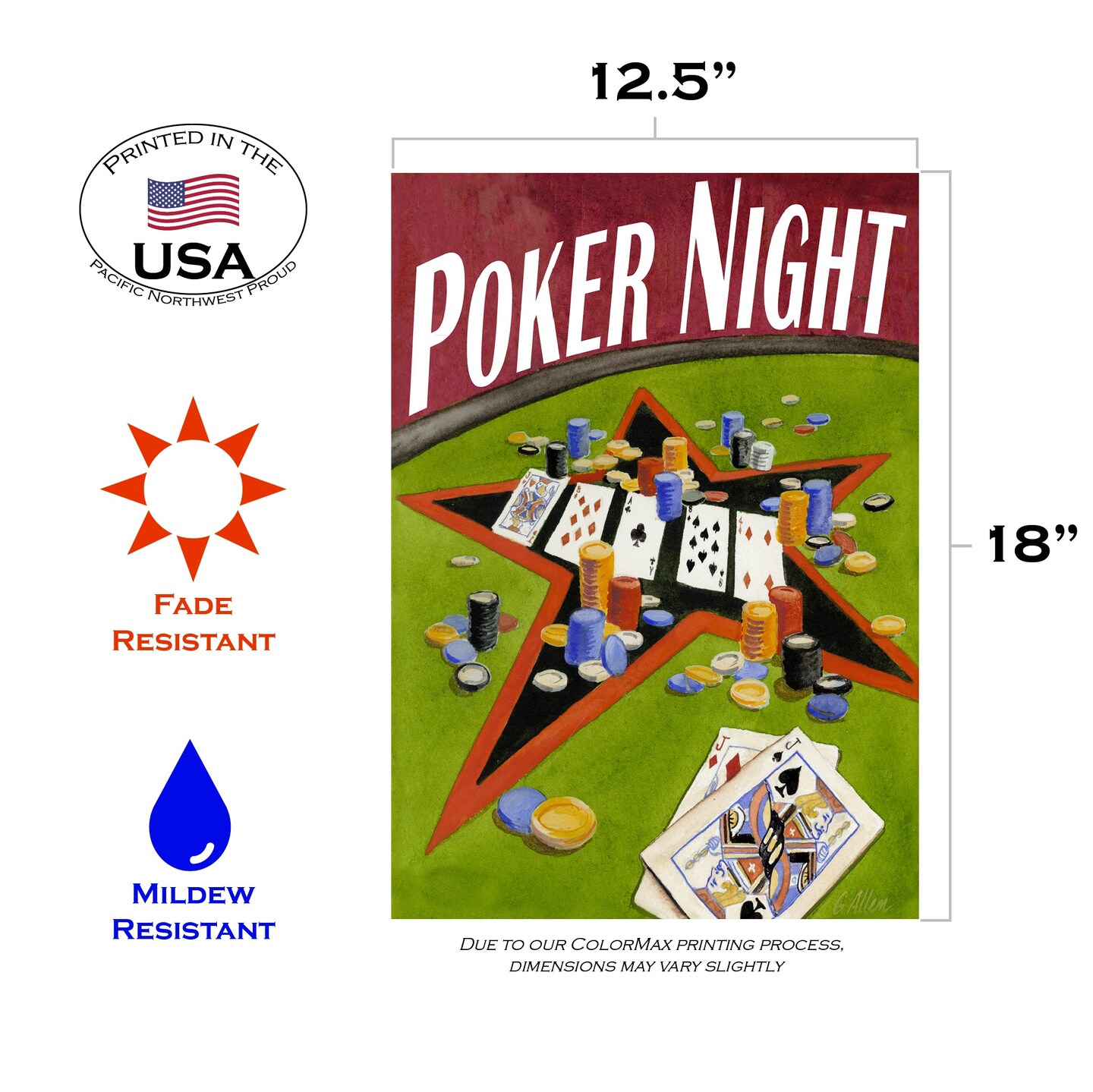 Poker Night Decorative Poker Flag