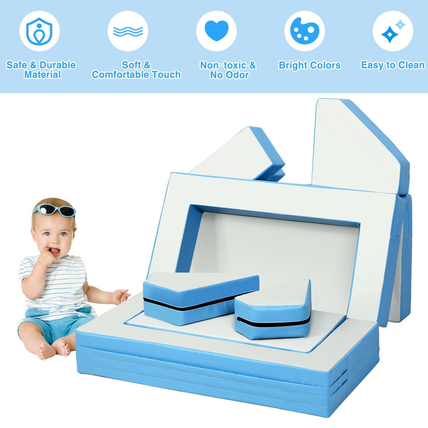 4-in-1 Crawl Climb Foam Playset Versatile Indoor Fun for Kids