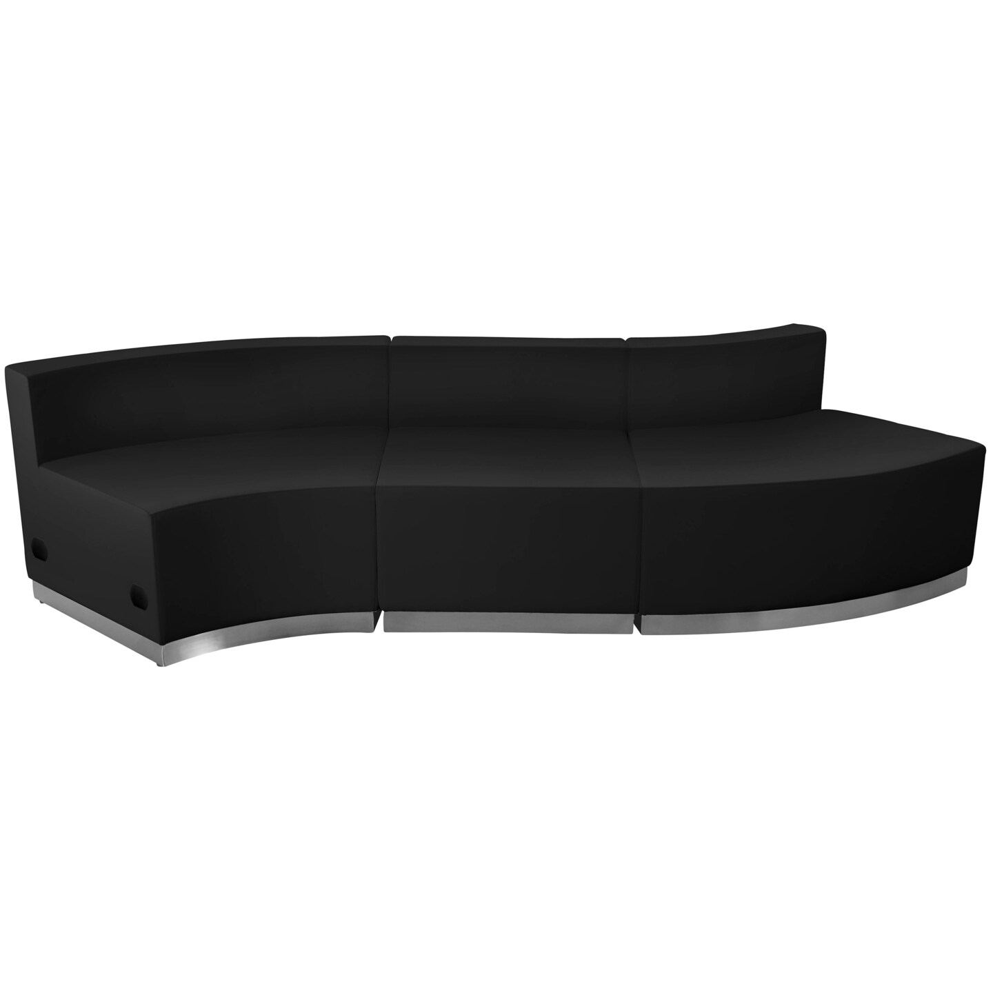 Emma and Oliver Faux Leather Modular Reception Seating Configuration, 3 Pieces