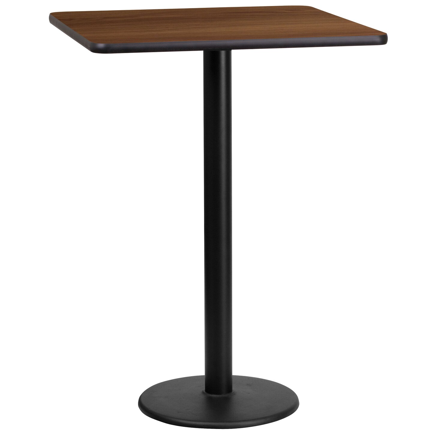 Emma and Oliver 24" Square Laminate Table Top with 18" Round Bar Height Table Base