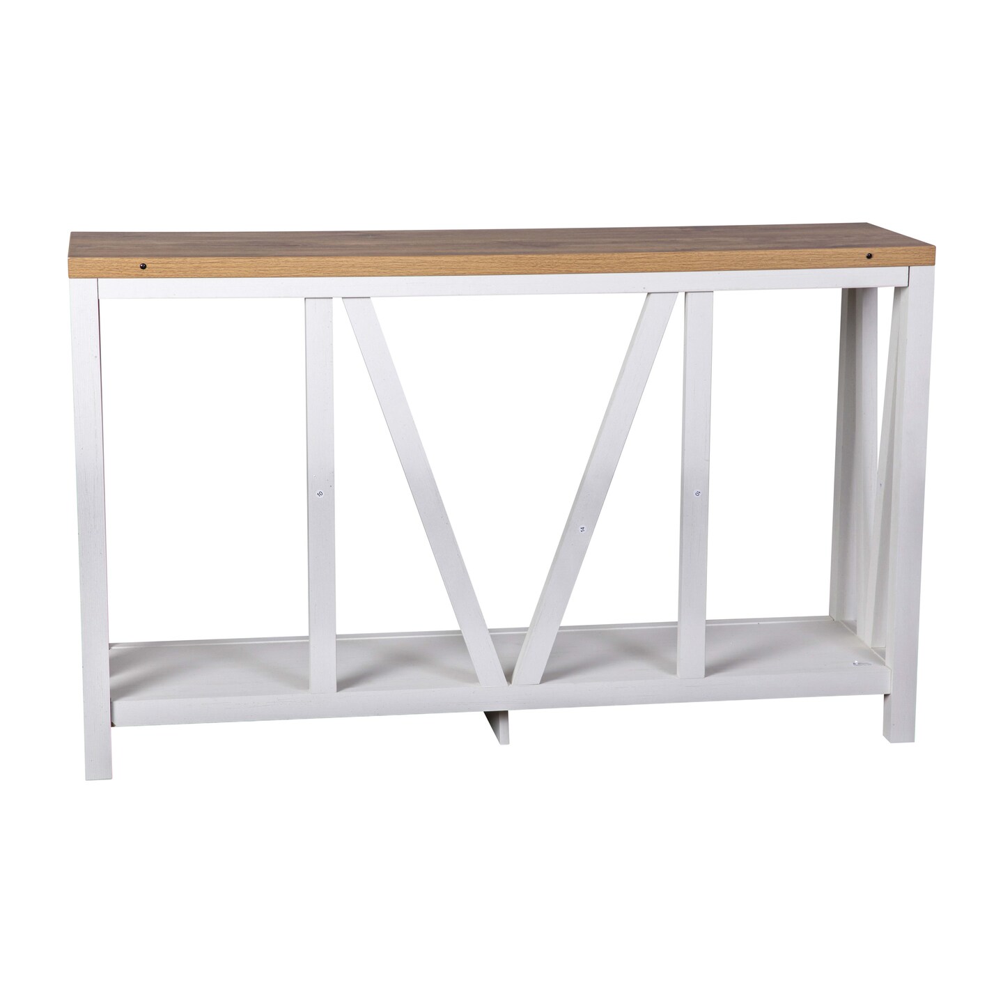 Merrick Lane Erikson Modern Farmhouse Engineered Wood Sofa Table with Wood Bracing and Lower Shelf