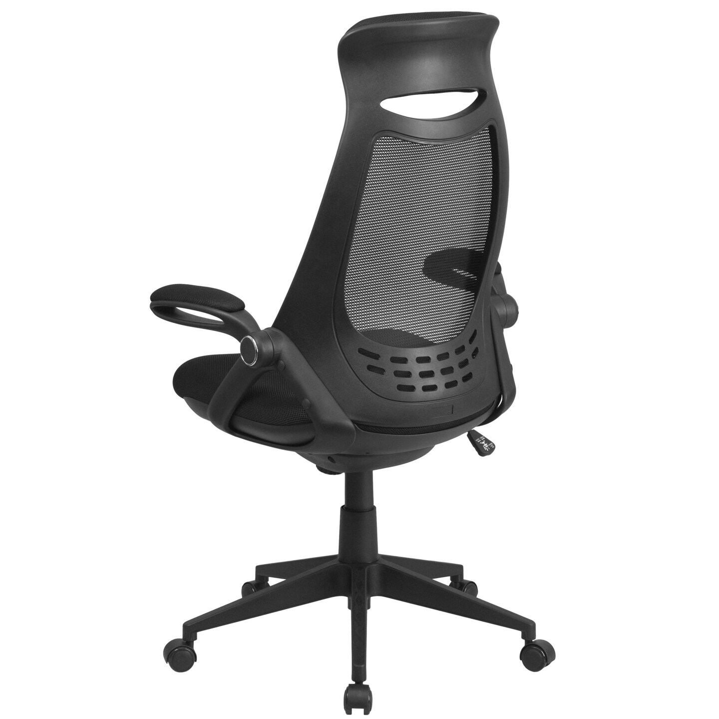 Emma and Oliver High Back Mesh Executive Swivel Office Chair with Flip-Up Arms