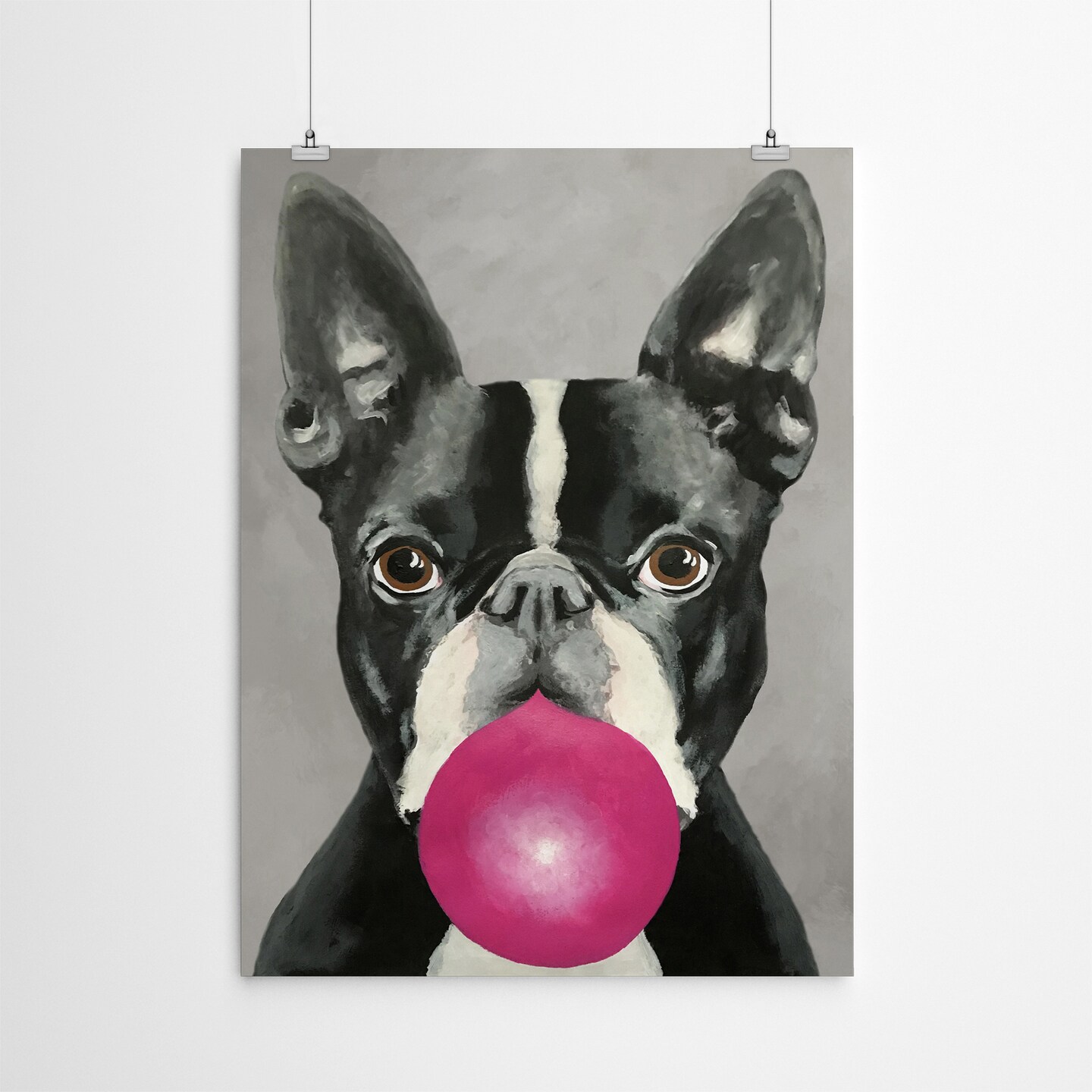 Boston Terrier With Bubblegum by Coco De Paris  Poster Art Print - Americanflat