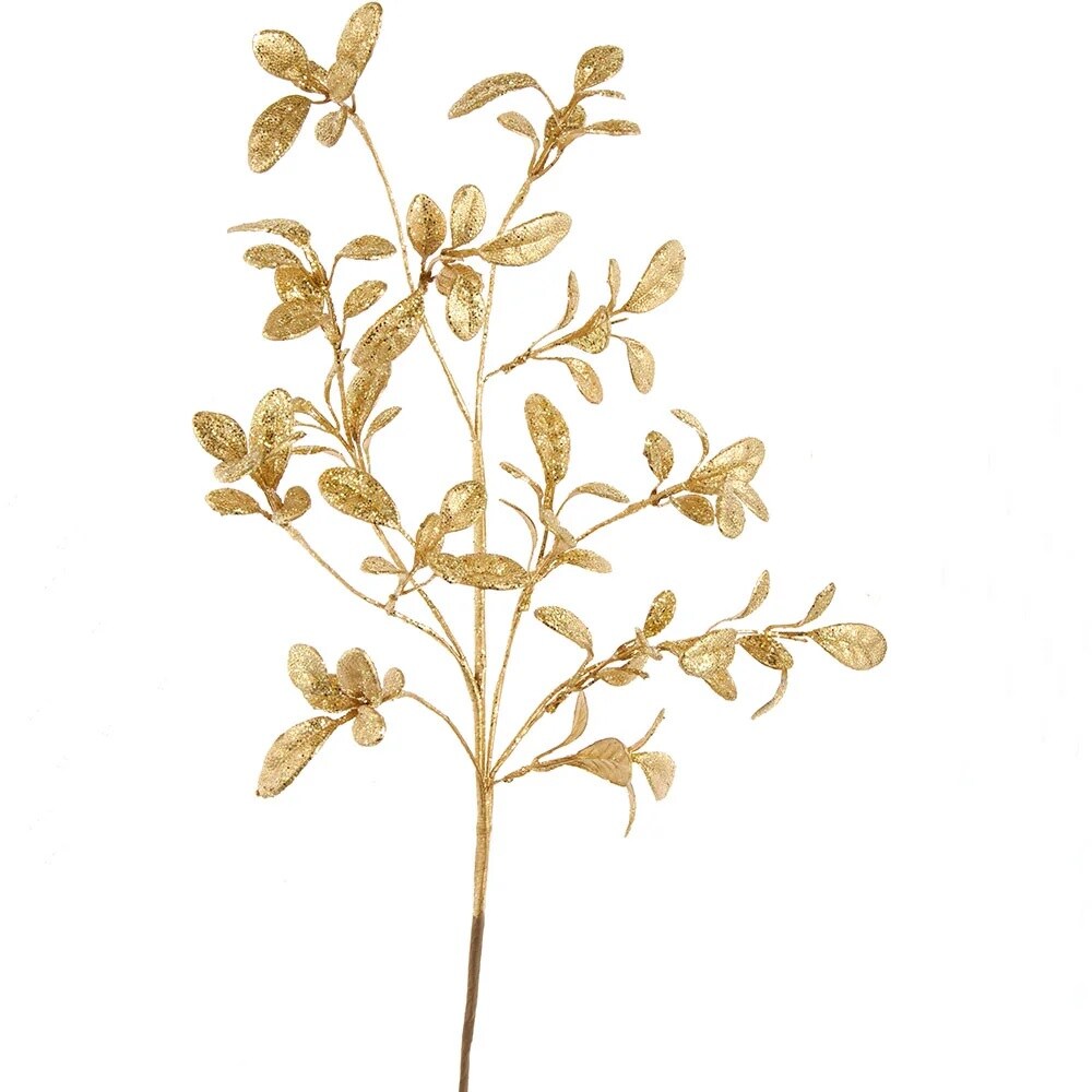 KSA Pack of 12 Gold Leaf Christmas Picks 26.5&#x22;