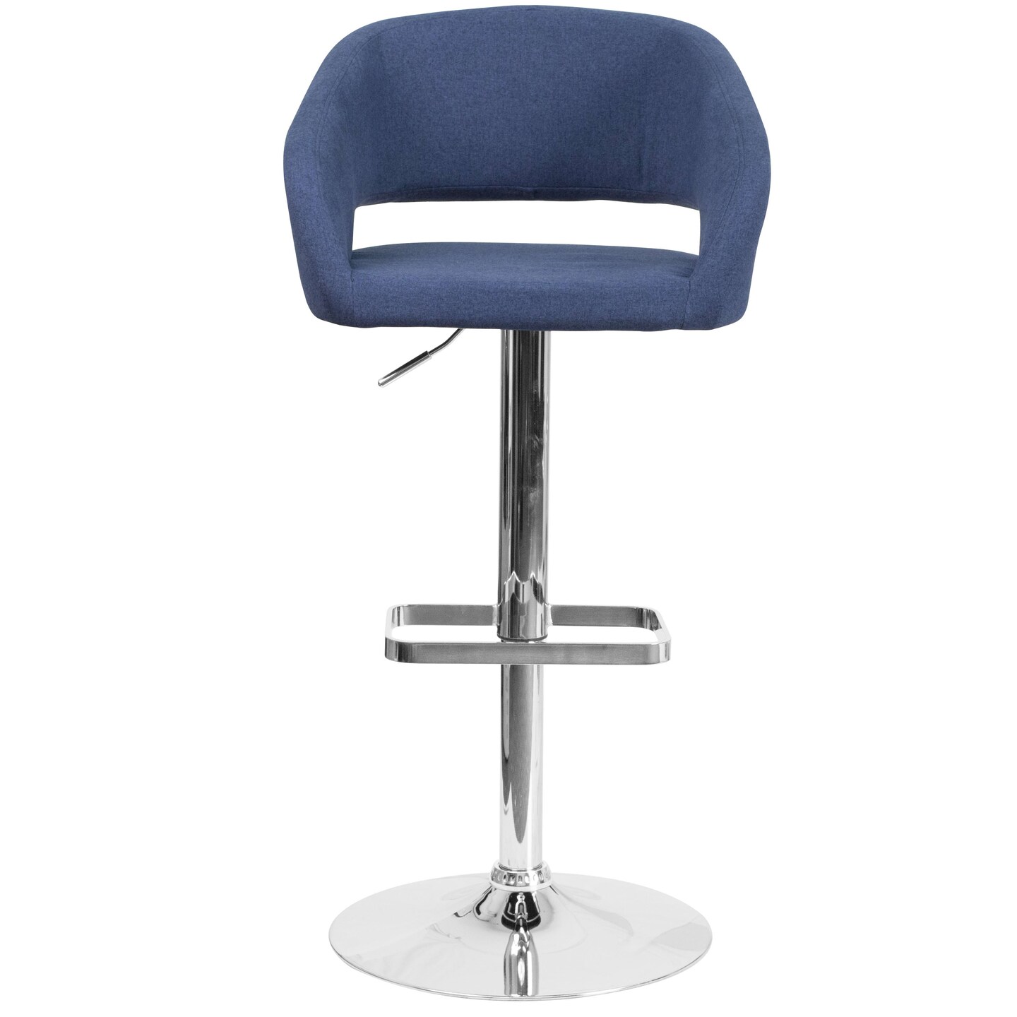 Merrick Lane Rothko Modern Bar Stool Rounded Mid-Back Stool With Height Adjustable Swivel Seat
