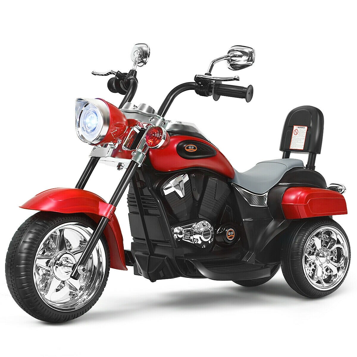 6V Chopper Style Motorcycle with Bright Headlight and Cheering Music Perfect Gift to Kids