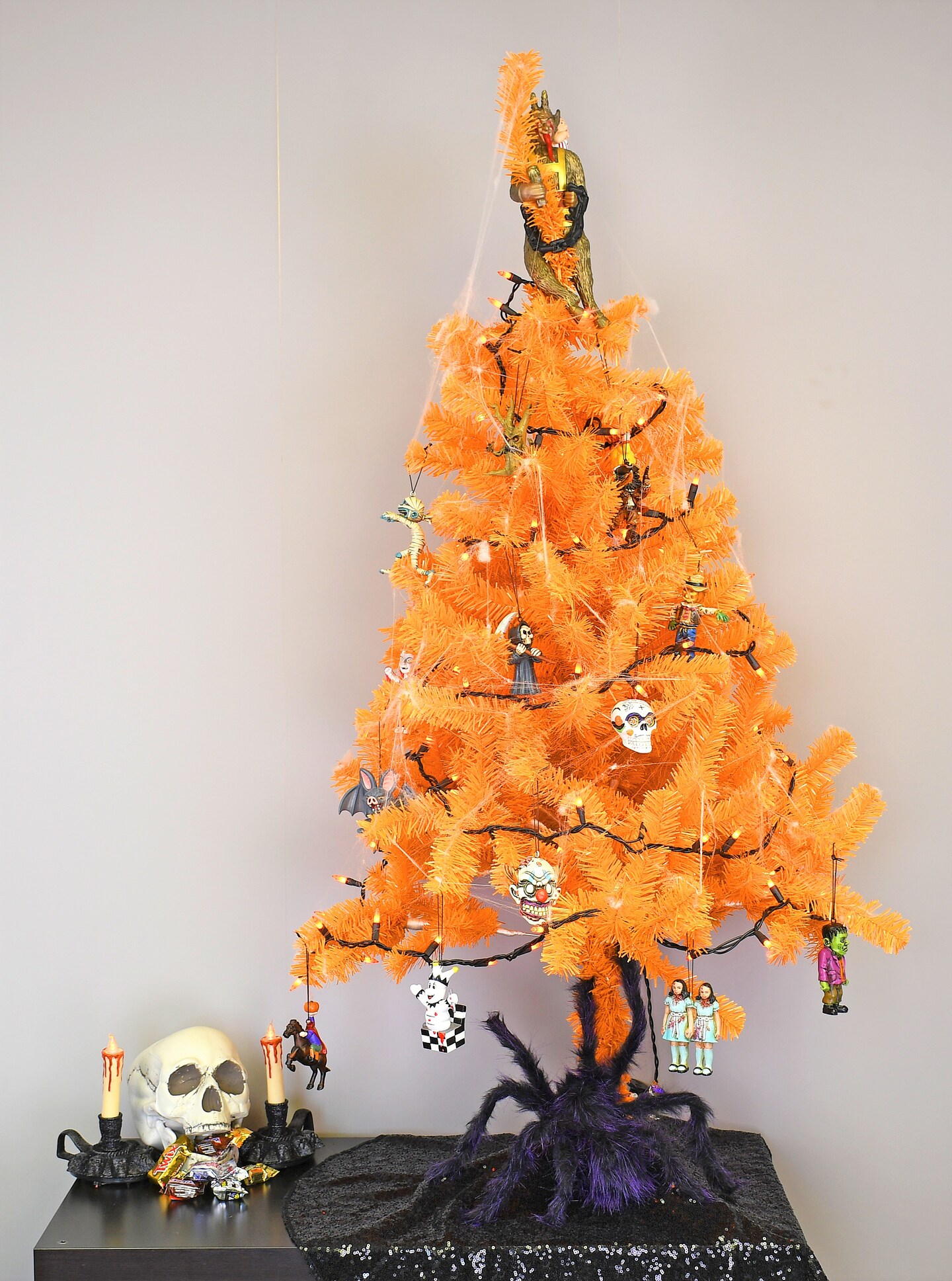 Tree Buddees 4 Foot Orange Halloween Tree/Christmas Tree