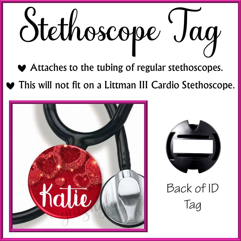 Stethoscope Initial Badge Reel, Glitter Badge Reel, Monogram Badge
