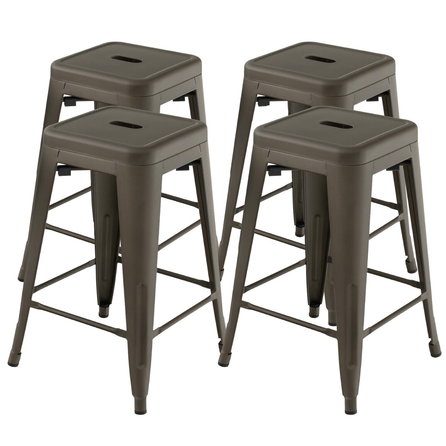 24 Inch Set of 4 Style Counter Height Barstool Stackable Chair