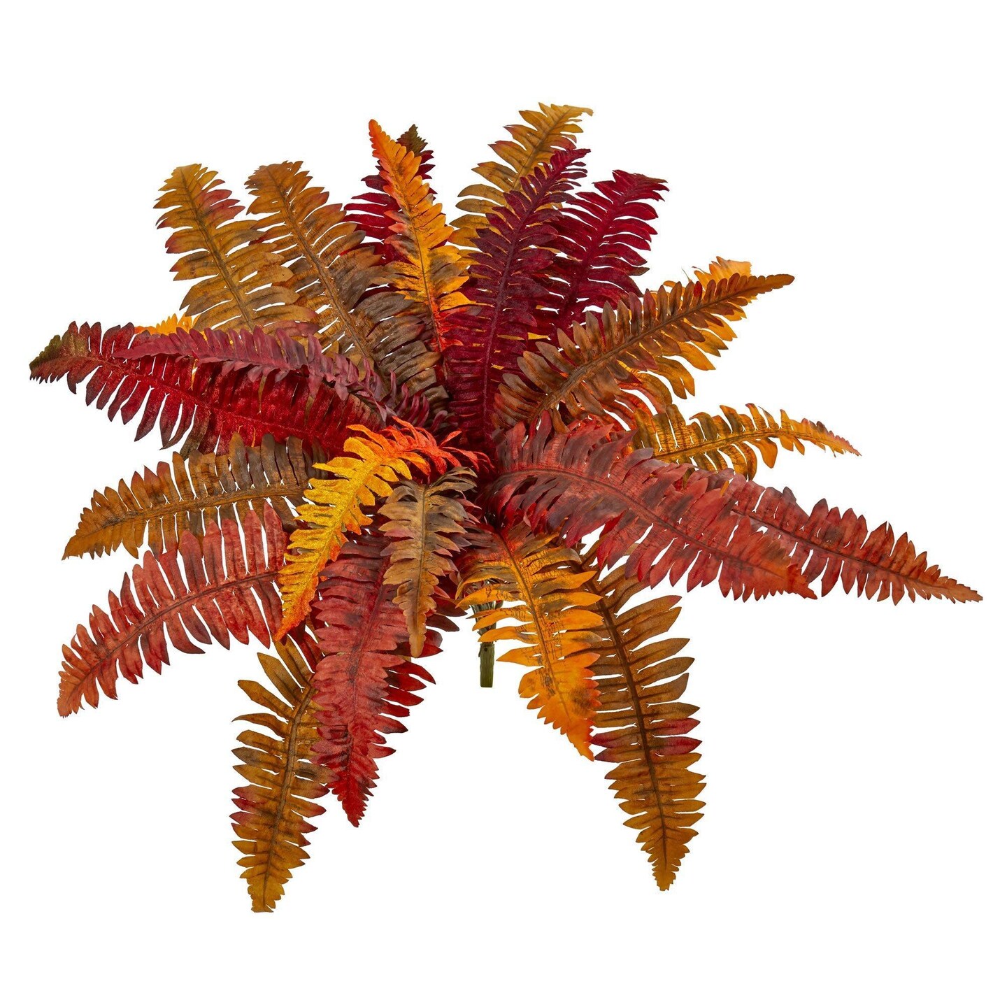 Fall Boston Ferns 20&#x201D; Artificial Plants, 3pcs Set - Autumn Decor
