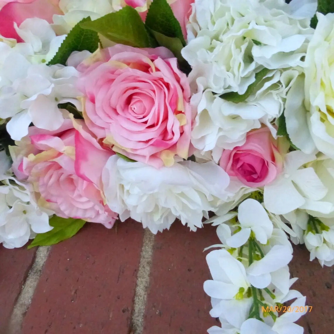 Wedding Arch swag, Pink and white Rose swag, Wedding Arbor Decorations ...