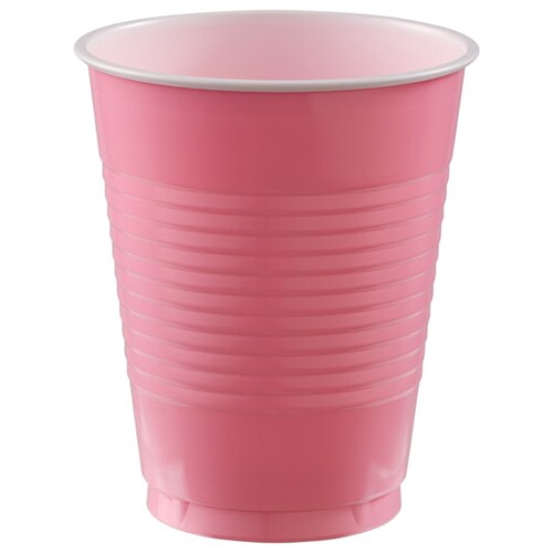 New Pink Plastic Cups, 18 Oz